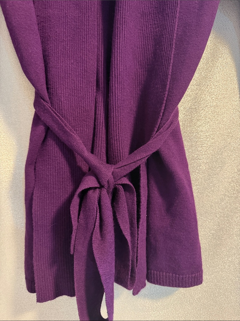Bundle @desco1999 Venini Purple Women's Open Front Belted Cardigan Sweater - Picture 3 of 4